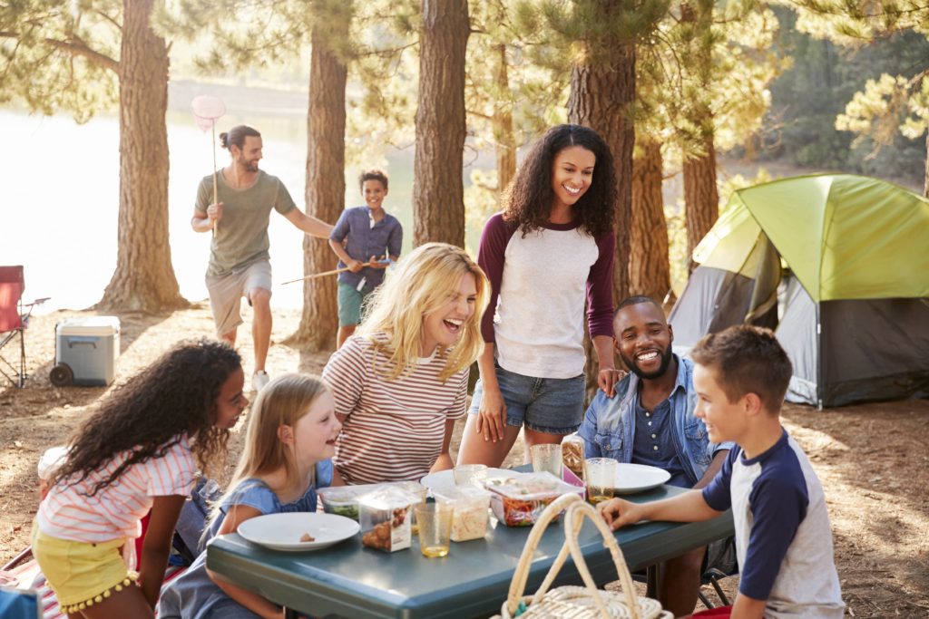 family camping at possum kingdom